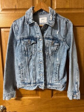 Old Navy Light Blue Distressed Denim Jacket
